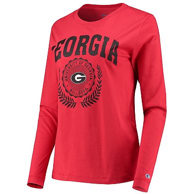 Women's Champion Red Georgia Bulldogs University Laurels Long Sleeve T-Shirt
