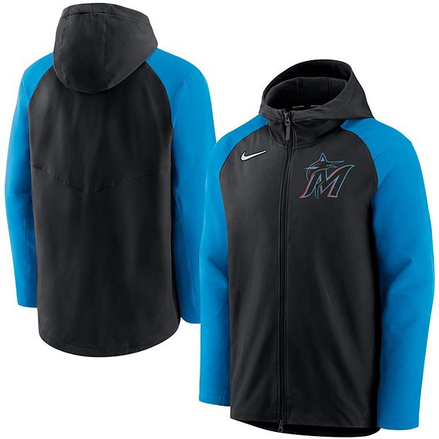 Men's Miami Marlins Nike Black Logo Performance Raglan T-Shirt