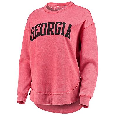 Women's Pressbox Red Georgia Bulldogs Vintage Wash Pullover Sweatshirt