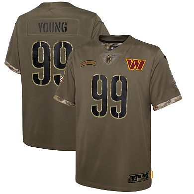 Youth Nike Chase Young Olive Washington Commanders 2022 Salute To Service Player Limited Jersey