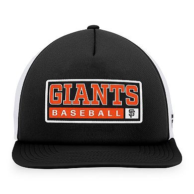 Men's Majestic Black/White San Francisco Giants Foam Trucker Snapback Hat