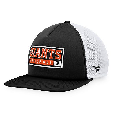 Men's Majestic Black/White San Francisco Giants Foam Trucker Snapback Hat