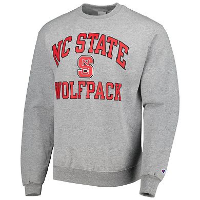 Men's Champion Heather Gray NC State Wolfpack High Motor Pullover Sweatshirt