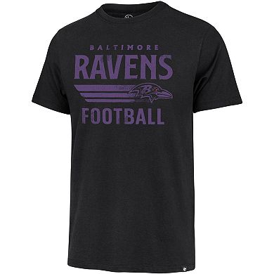 Men's '47 Black Baltimore Ravens Wordmark Rider Franklin T-Shirt