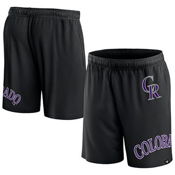 Men's Fanatics Branded Black Colorado Rockies Clincher Mesh Shorts