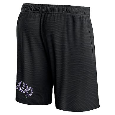 Men's Fanatics Branded Black Colorado Rockies Clincher Mesh Shorts