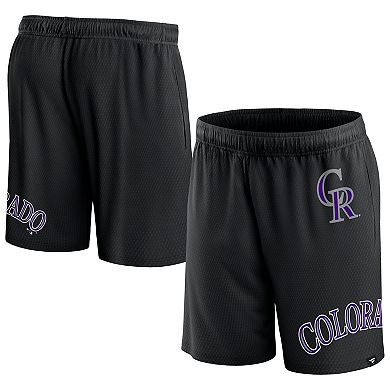 Men's Fanatics Branded Black Colorado Rockies Clincher Mesh Shorts