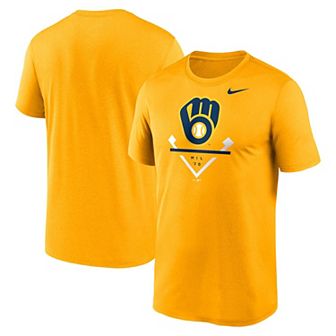 Men's Nike Gold Milwaukee Brewers Icon Legend T-Shirt