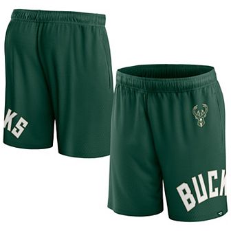 Men's Fanatics Branded Hunter Green Milwaukee Bucks Free Throw Mesh Shorts