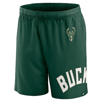 Men's Fanatics Branded Hunter Green Milwaukee Bucks Free Throw Mesh Shorts