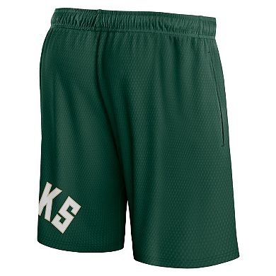 Men's Fanatics Branded Hunter Green Milwaukee Bucks Free Throw Mesh Shorts