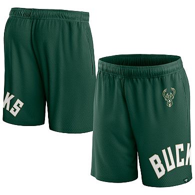 Men's Fanatics Branded Hunter Green Milwaukee Bucks Free Throw Mesh Shorts