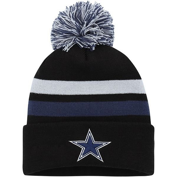 Men's New Era Black Dallas Cowboys Fresh Cuffed Knit Hat with Pom