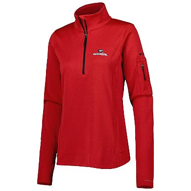 Women's Columbia Red Georgia Bulldogs Park View Omni-Wick Half-Zip Top