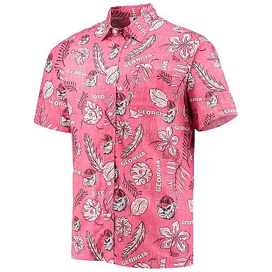 Men's Wes & Willy Red Georgia Bulldogs Vintage Floral Button-Up Shirt