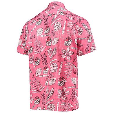 Men's Wes & Willy Red Georgia Bulldogs Vintage Floral Button-Up Shirt