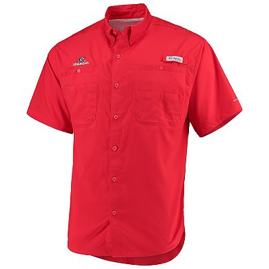 Men's Columbia Red Georgia Bulldogs Team PFG Tamiami Omni-Shade Button ...