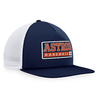 Men's Majestic Navy/White Houston Astros Foam Trucker Snapback Hat