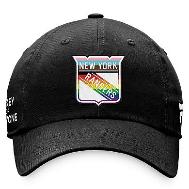 Men's Fanatics Branded Black New York Rangers Team Logo Pride Adjustable Hat