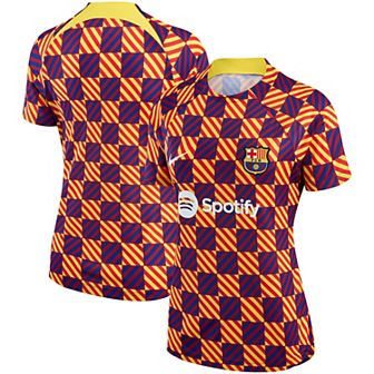 Women's Nike Yellow Barcelona 2022/23 Pre-Match Raglan Performance Top