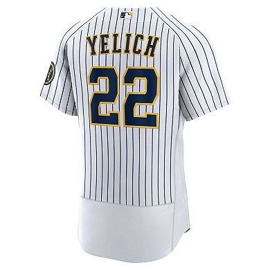 Men's Nike Christian Yelich White Milwaukee Brewers Team Alternate Authentic Player Jersey