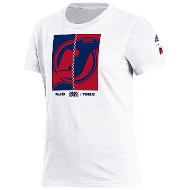 Women's adidas White New Jersey Devils Reverse Retro 2.0 Playmaker T-Shirt