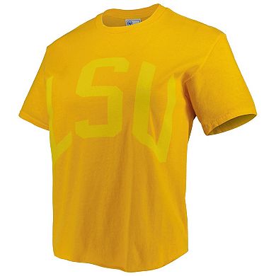 Women's '47 Gold LSU Tigers Vintage Tubular Hyper Bright 2-Hit Cropped T-Shirt