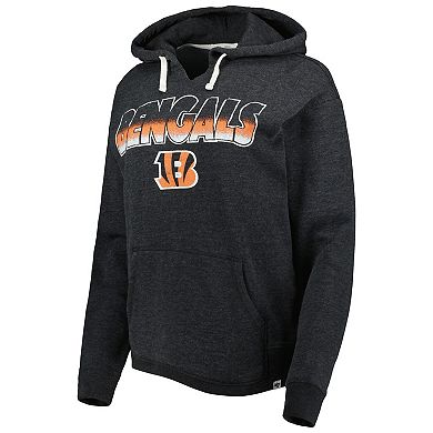 Women's '47 Black Cincinnati Bengals Color Rise Kennedy Pullover Hoodie