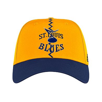 Men's adidas Yellow St. Louis Blues Reverse Retro 2.0 Flex Fitted Hat