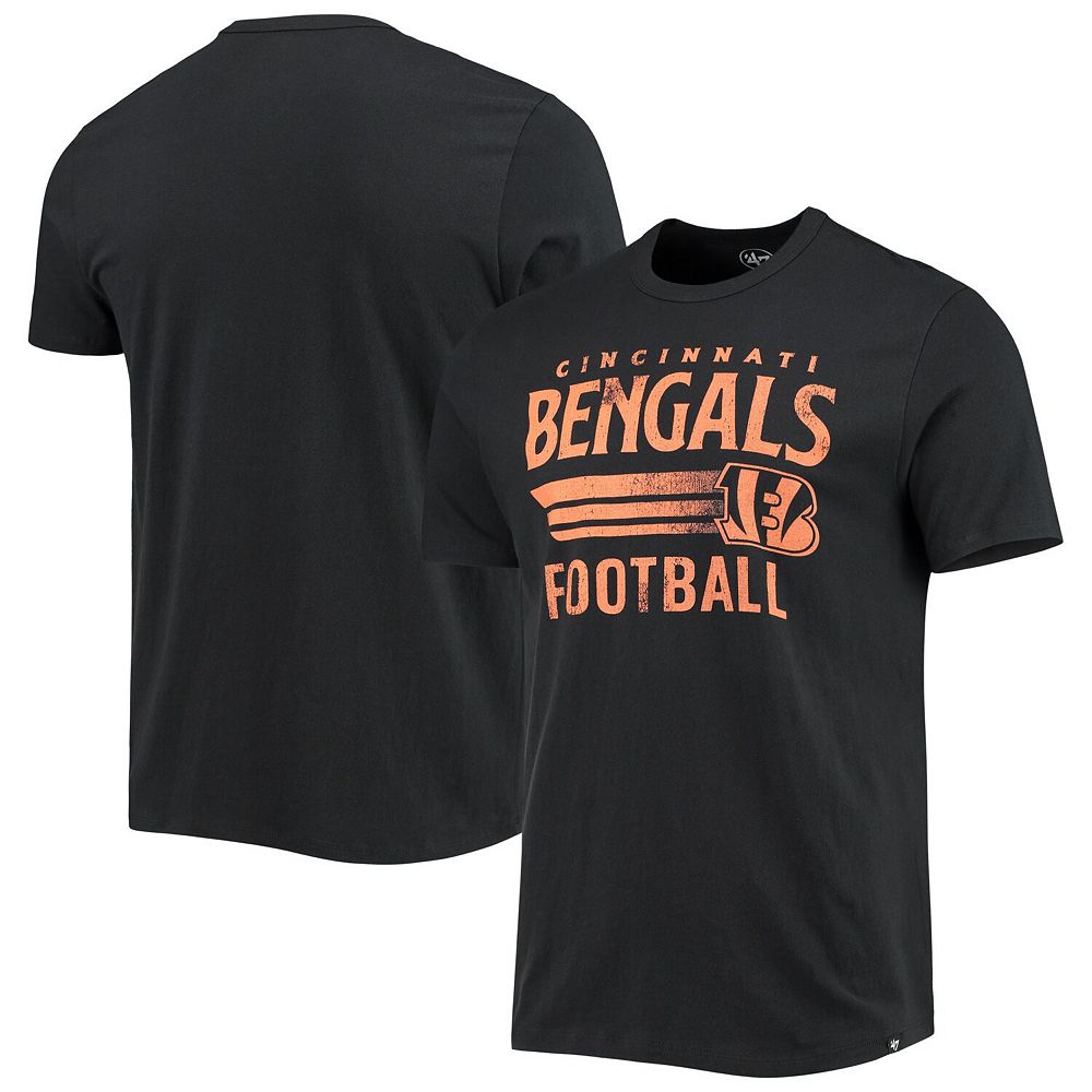 Champion CINCINNATI BENGALS ブラックフェードTシャツ Men's '47 Black Cincinnati Bengals Conrider Franklin T-Shirt
