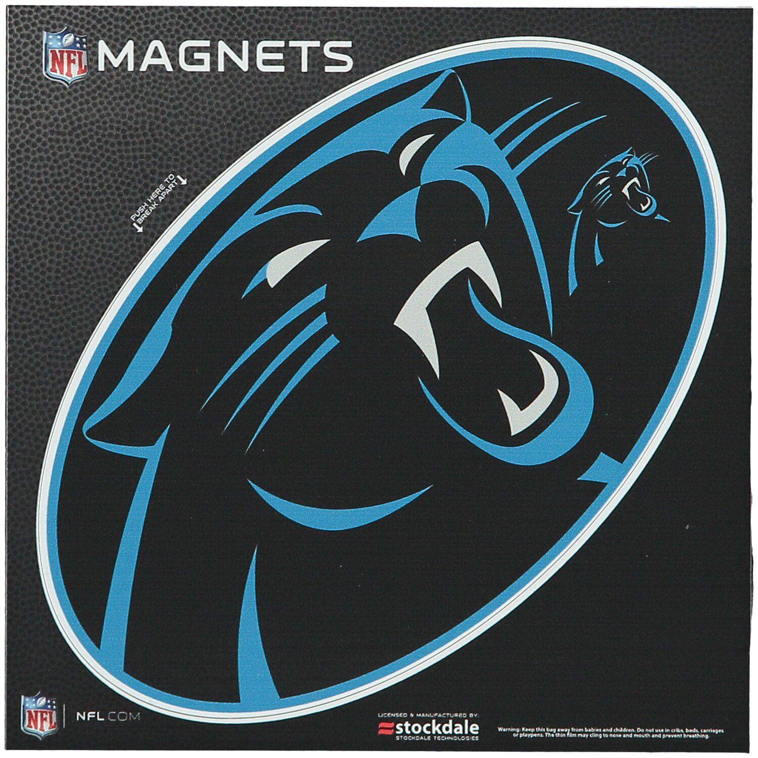 New England Patriots Teamball 6 x 6 Oval Full Color Magnet