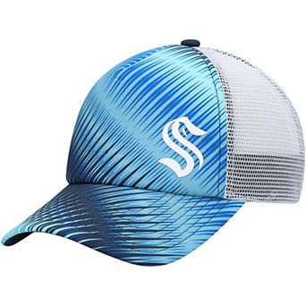 Women's adidas Light Blue/White Seattle Kraken Graphic Foam Trucker Snapback Hat