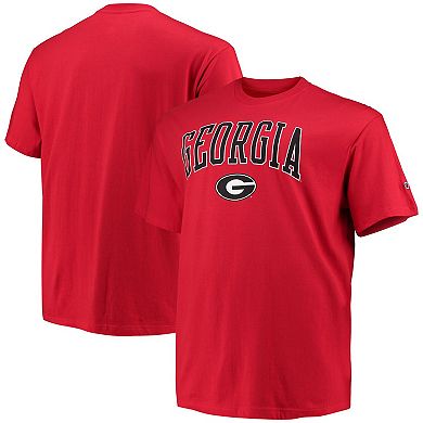 Men's Champion Red Georgia Bulldogs Big & Tall Arch Over Wordmark T-Shirt