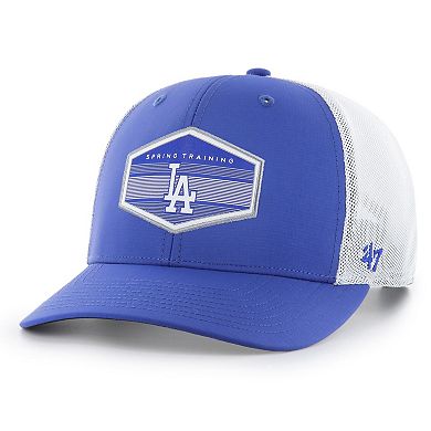 Men's '47 Royal/White Los Angeles Dodgers Spring Training Burgess Trucker Snapback Hat