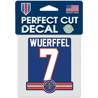 WinCraft Danny Wuerffel Florida Gators 4" x 4" Ring of Honor Perfect Cut Decal