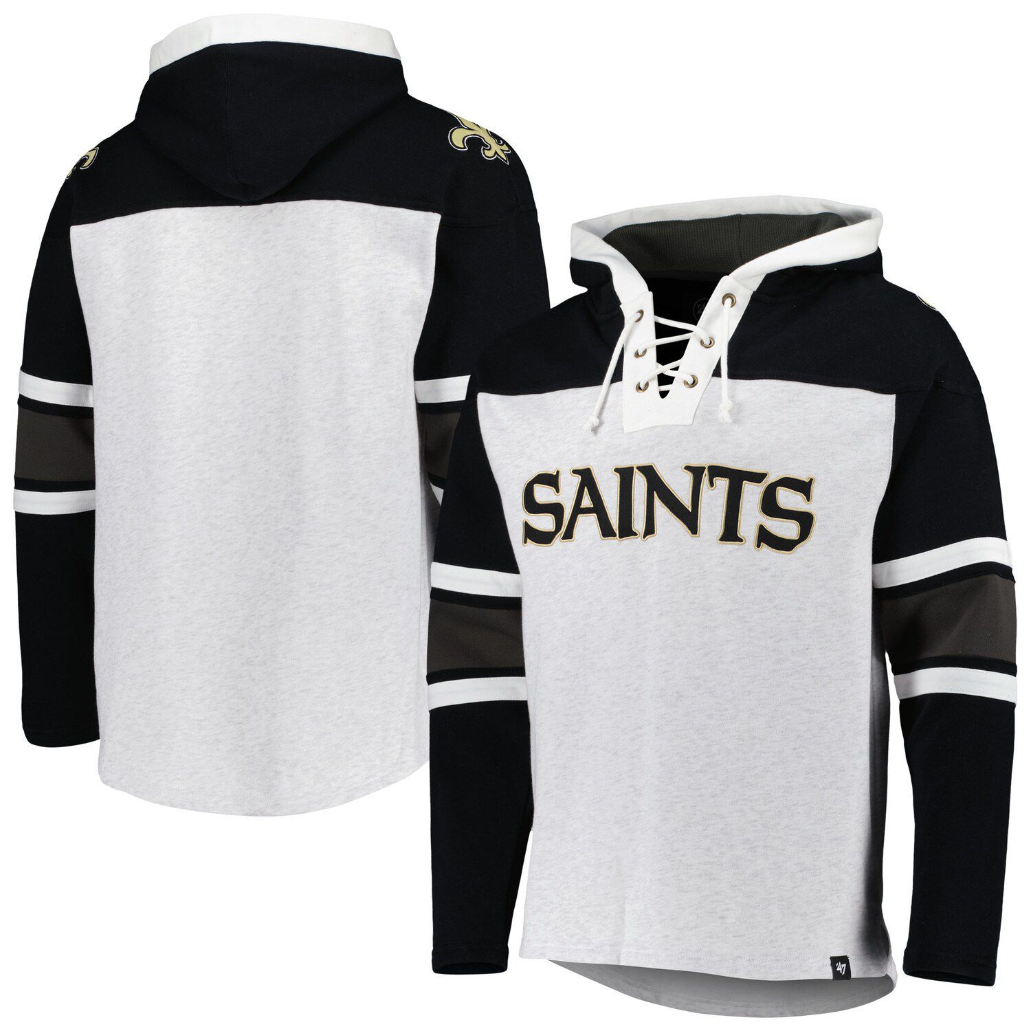 Junk Food Women's Black, White New Orleans Saints Sideline Stripe