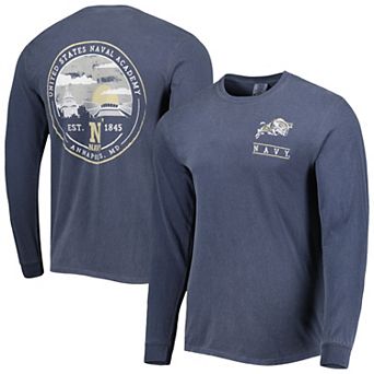 Men's Navy Navy Midshipmen Circle Campus Scene Long Sleeve T-Shirt
