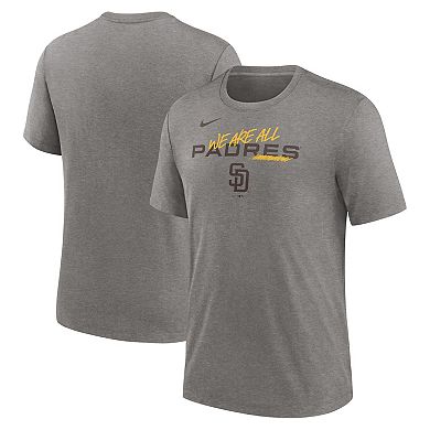 Men's Nike Heather Charcoal San Diego Padres We Are All Tri-Blend T-Shirt