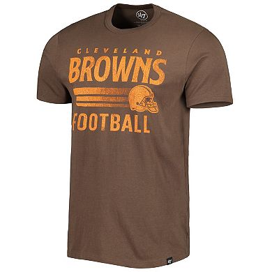 Men's '47 Brown Cleveland Browns Wordmark Rider Franklin T-Shirt