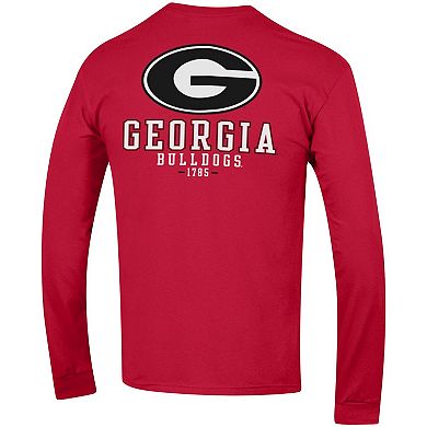 Men's Champion Red Georgia Bulldogs Team Stack Long Sleeve T-Shirt