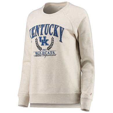 Women's League Collegiate Wear Oatmeal Kentucky Wildcats Academy Raglan Pullover Sweatshirt