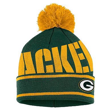 Women's WEAR by Erin Andrews Green Green Bay Packers Double Jacquard Cuffed Knit Hat with Pom and Gloves Set