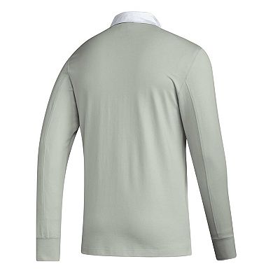 Men's adidas 2023 Player Gray Nashville SC Travel Long Sleeve Polo