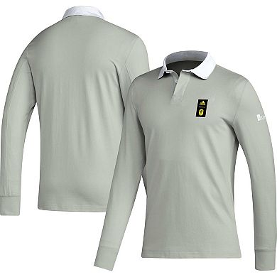 Men's adidas 2023 Player Gray Nashville SC Travel Long Sleeve Polo