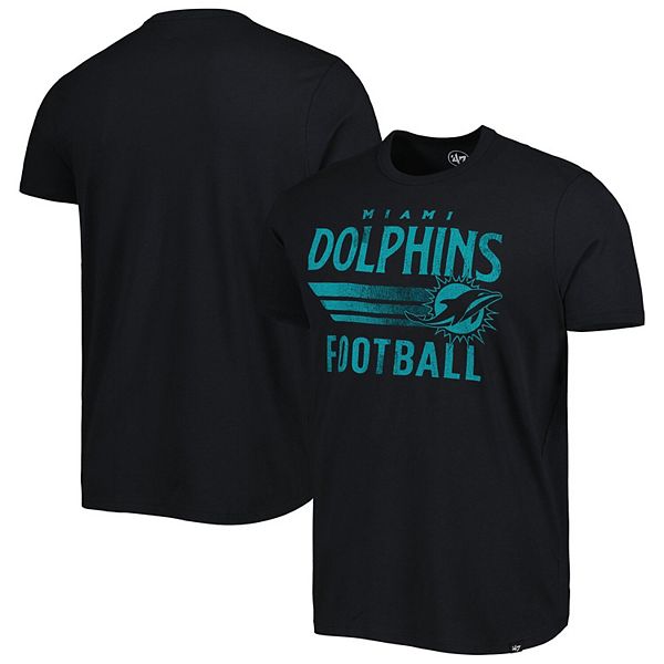 Men's '47 Black Miami Dolphins Wordmark Rider Franklin TShirt