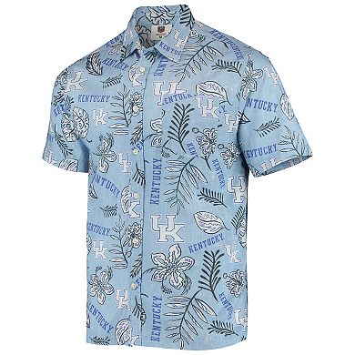 Men's Wes & Willy Light Blue Kentucky Wildcats Vintage Floral Button-Up Shirt