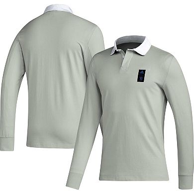 Men's adidas 2023 Player Gray San Jose Earthquakes Travel Long Sleeve Polo