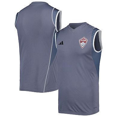 Men's adidas Gray Colorado Rapids 2023 On-Field Sleeveless Training Jersey