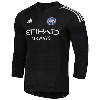 Men's adidas Black New York City FC 2023 Goalkeeper Long Sleeve Replica Jersey