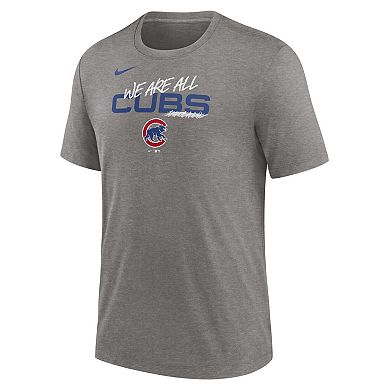 Men's Nike Heather Charcoal Chicago Cubs We Are All Tri-Blend T-Shirt